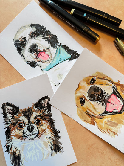 Custom Pet Illustration, Canine Therapy Pre-order