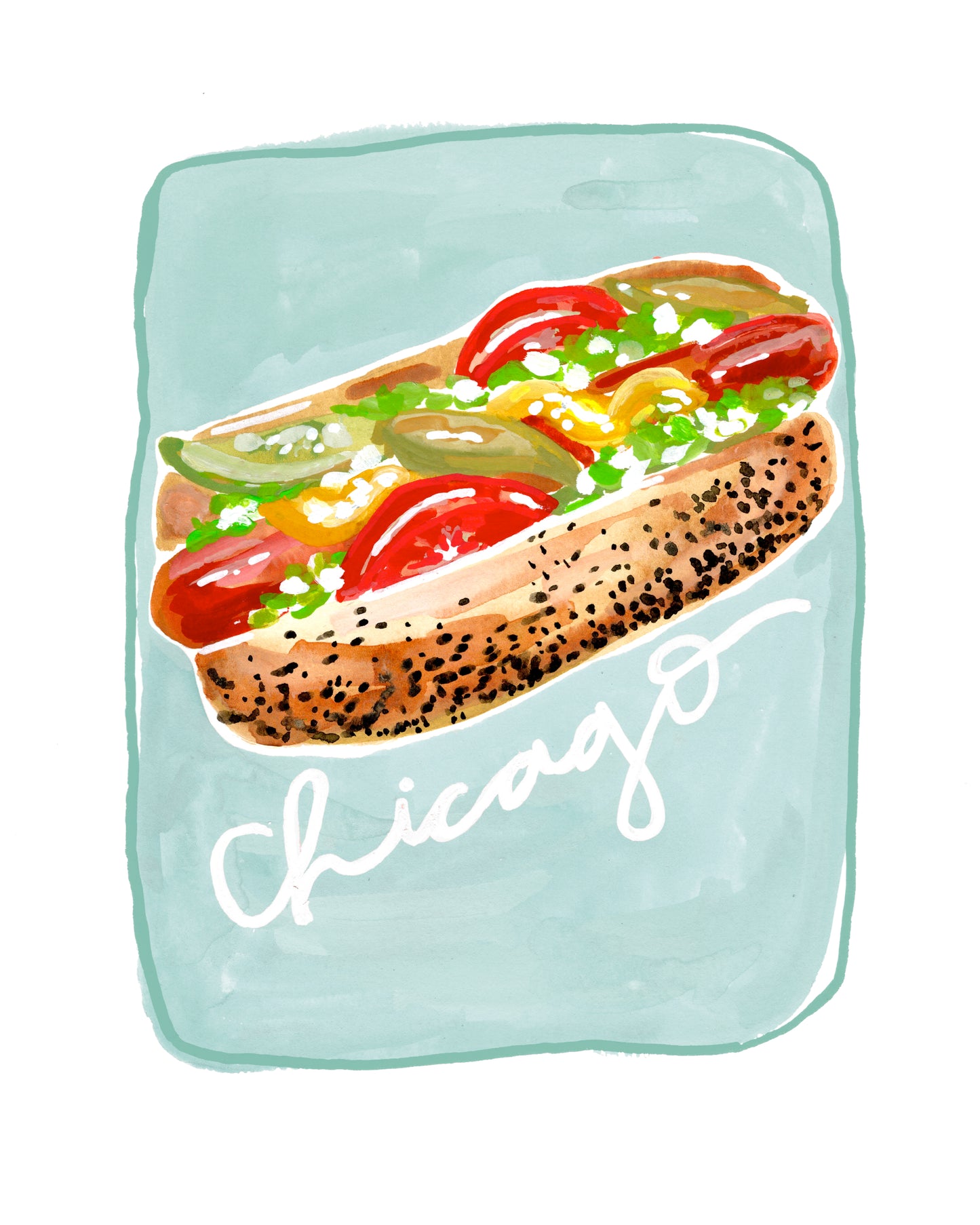 Chicago Hot Dog Print